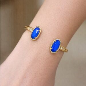 Kendra Scott Elton Cuff Bracelet Gold Cobalt Howlite NWT
CC